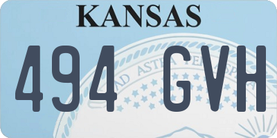 KS license plate 494GVH