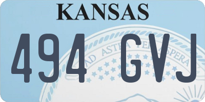 KS license plate 494GVJ