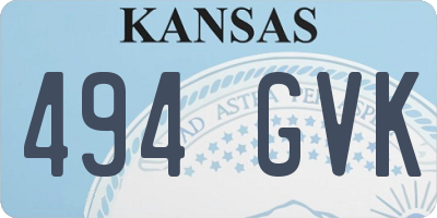 KS license plate 494GVK