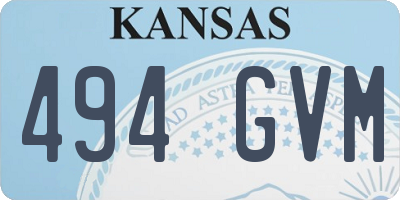 KS license plate 494GVM