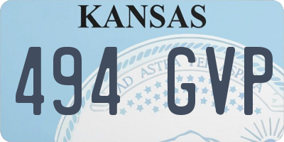 KS license plate 494GVP