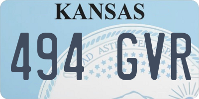 KS license plate 494GVR
