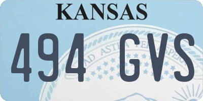 KS license plate 494GVS
