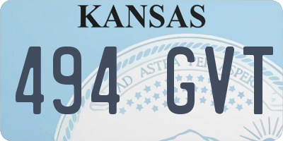 KS license plate 494GVT