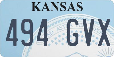 KS license plate 494GVX