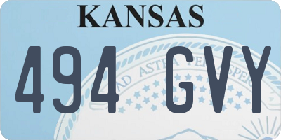 KS license plate 494GVY