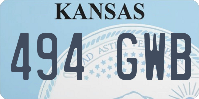 KS license plate 494GWB