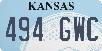 KS license plate 494GWC