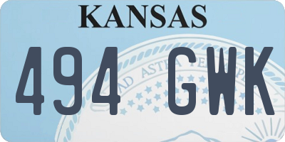 KS license plate 494GWK
