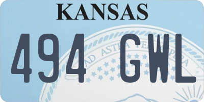 KS license plate 494GWL