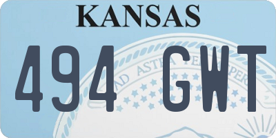 KS license plate 494GWT
