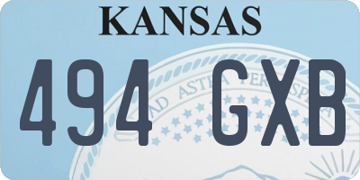 KS license plate 494GXB