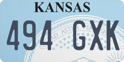 KS license plate 494GXK