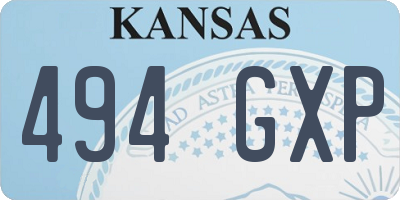 KS license plate 494GXP