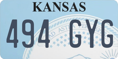 KS license plate 494GYG