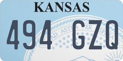 KS license plate 494GZQ
