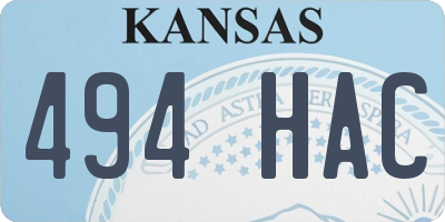 KS license plate 494HAC