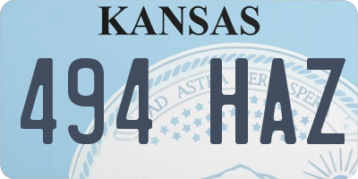 KS license plate 494HAZ