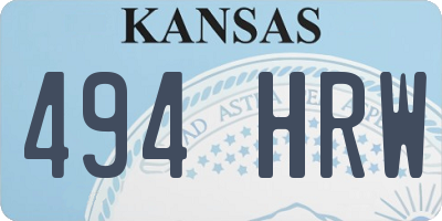 KS license plate 494HRW