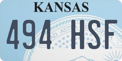 KS license plate 494HSF