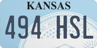 KS license plate 494HSL