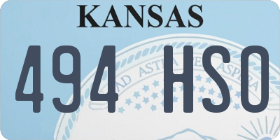 KS license plate 494HSO