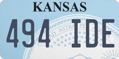 KS license plate 494IDE