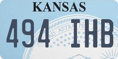 KS license plate 494IHB