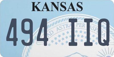 KS license plate 494IIQ