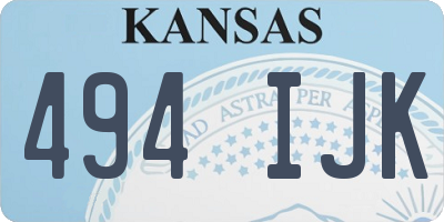 KS license plate 494IJK