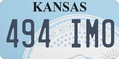 KS license plate 494IMO