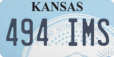 KS license plate 494IMS