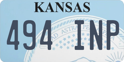 KS license plate 494INP