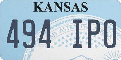 KS license plate 494IPO