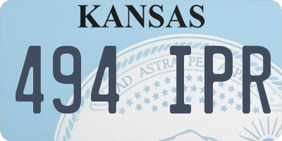 KS license plate 494IPR
