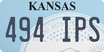 KS license plate 494IPS