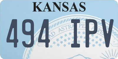 KS license plate 494IPV