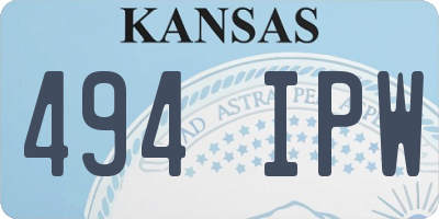 KS license plate 494IPW
