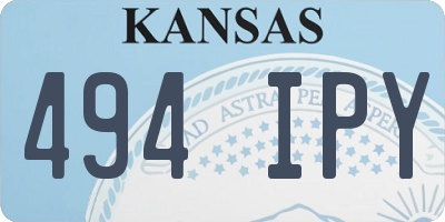 KS license plate 494IPY