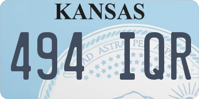 KS license plate 494IQR