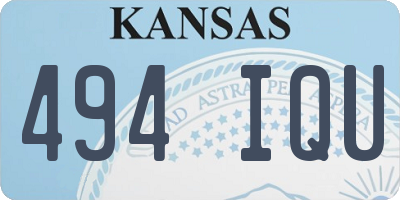 KS license plate 494IQU