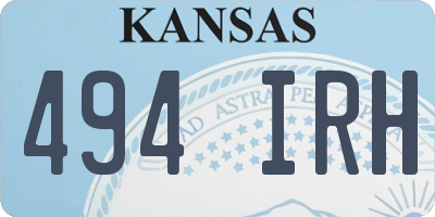 KS license plate 494IRH