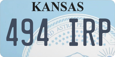 KS license plate 494IRP