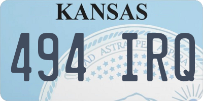 KS license plate 494IRQ