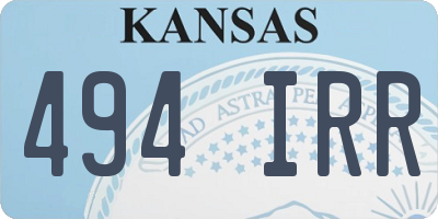 KS license plate 494IRR