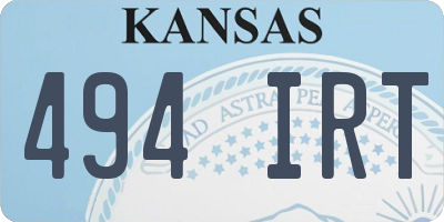 KS license plate 494IRT