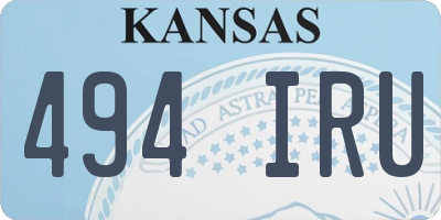 KS license plate 494IRU
