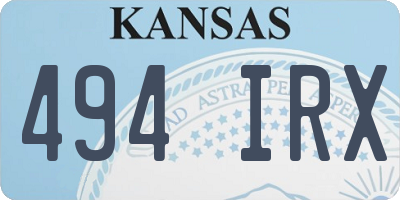 KS license plate 494IRX