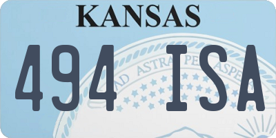 KS license plate 494ISA