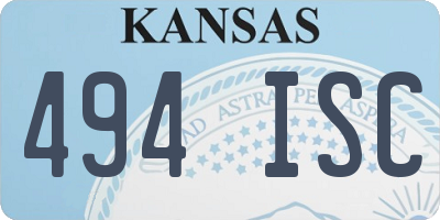 KS license plate 494ISC